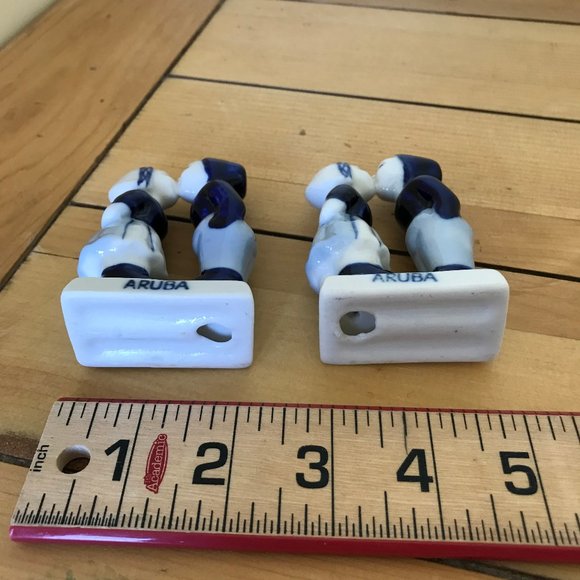 Dutch Blue Delft Kissing Couple ARUBA Ceramic Figurines 3.5" Set of 2 - Picture 6 of 6